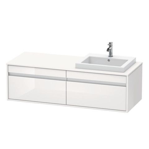 Duravit Ketho Konsolenwaschtischunterbau wandhängend Weiß Hochglanz 1400x550x426 mm - KT6797R2222