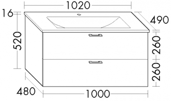 Burgbad Mineralguss Waschtisch-Set Sys30 PG1 Aqua Frassino Dekor Cappuccino/Weiß Velvet, SFGM102F31