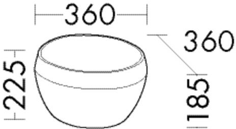 Burgbad Mineralguss Aufsatz-Waschtisch Weiß Brilliant/Velvet 225x360x360 Weiß Brilliant/Velvet, MWFM