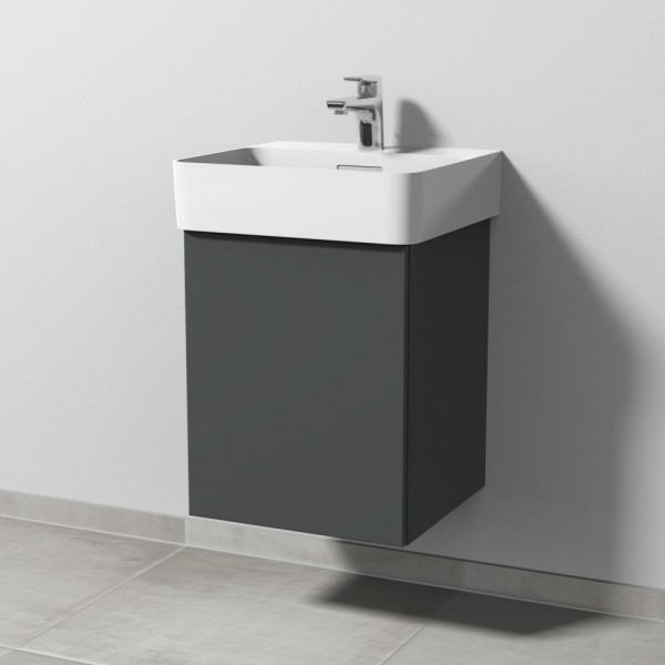 Sanipa 3way Waschtischunterbau zu Laufen VAL Waschtisch mit 1 Tür, Anthrazit-Matt