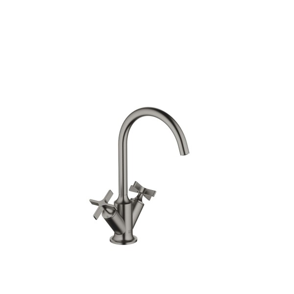 Dornbracht Waschtisch-Einlochbatterie mit Ablaufgarnitur VAIA 22513809 Dark Platinum gebürstet