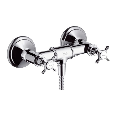 Hansgrohe Zweigriff Brausenarmatur Aufputz Axor Montreux brushed nickel, 16560820