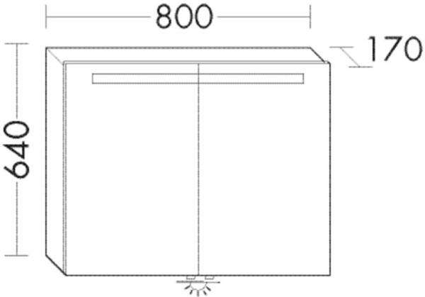 Burgbad Spiegelschrank Crono Matt 640x800x170 Schilf Matt, SPSA080F1789