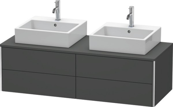 Duravit XSquare Konsolenwaschtischunterbau wandhängend Graphit Matt 1400x548x400 mm - XS4916B4949