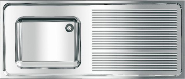 KWC Aquarotter Gewerbespüle, MAXIMA, Edelstahl, 1400x432x600 mm, Tropfteil rechts, 2000057662