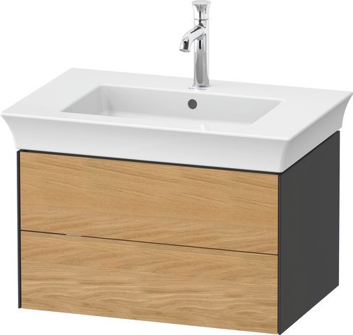 Duravit White Tulip Waschtischunterbau wandhängend Natur Eiche & Graphit Hochglanz & Matt 684x458x41