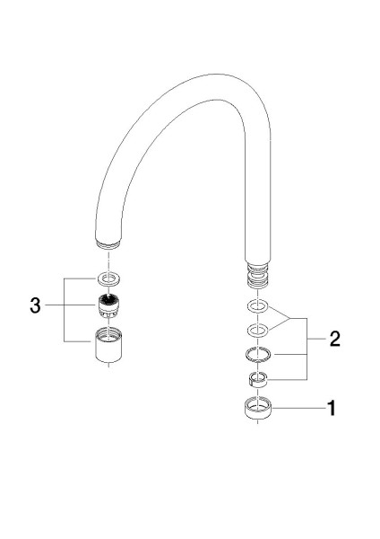 Dornbracht Auslauf Ersatzteile 90282206602 165 mm, 7 l/min. Platin gebürstet