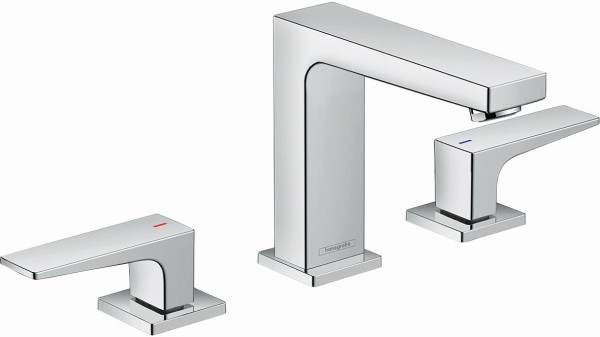 Hansgrohe 3-Loch Waschtischarmatur 110 Metropol chrom mit Push-Open Ablaufgarnitur, 32514000 , 32514