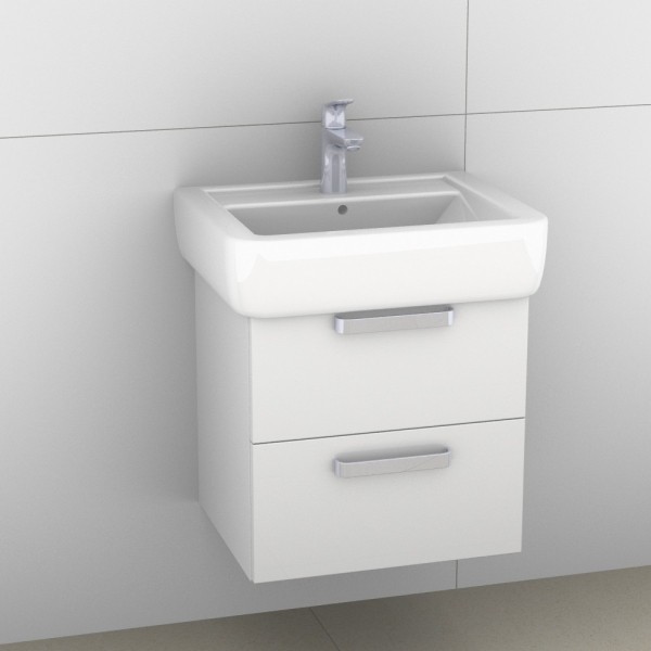 Artiqua 413 Waschtischunterschrank für Renova Plan 222255, 222258 Weiß Hochglanz, 413-WU2L-K51-7016-