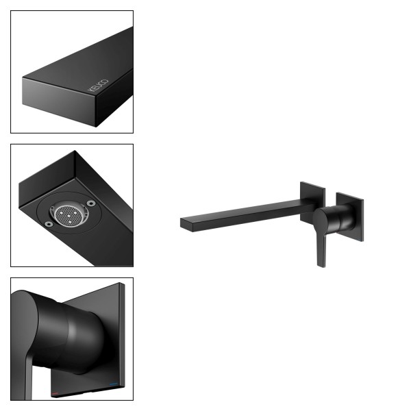 KEUCO Edition 11 Black Selection Unterputz Einhebel-Waschtischmischer, schwarz matt, 51116370202