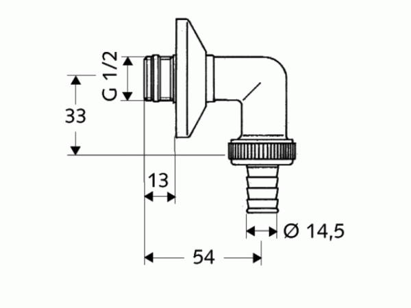 Schell Anschlussbogen 1/2" chrom mit Rosette mit ASAG