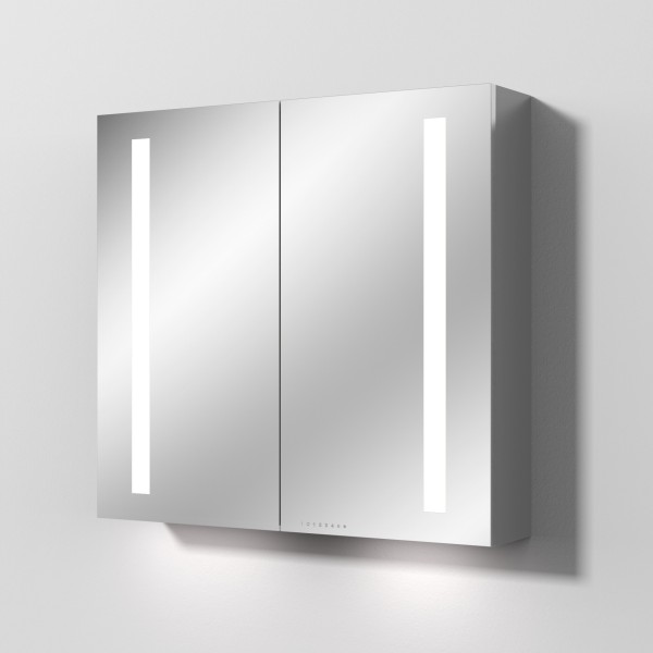 Sanipa Reflection Aluminium-Spiegelschrank ALEX 80 mit LED-Beleuchtung, AU4126L