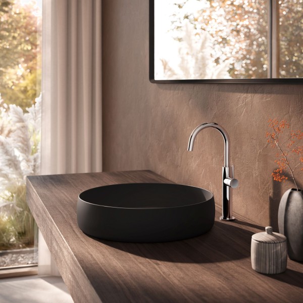 Herzbach DEEP Waschtischmischer Slim L-Size Griff seitlich mit PUSH-Ablauf Chrom, 18.023410.2.01