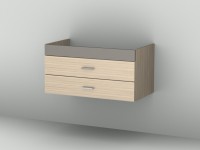 Sanipa Sanipa Waschtischunterschrank links 2morrow, MT59452 Anthrazit-Hochglanz, H:435, B:850, T:462 mm