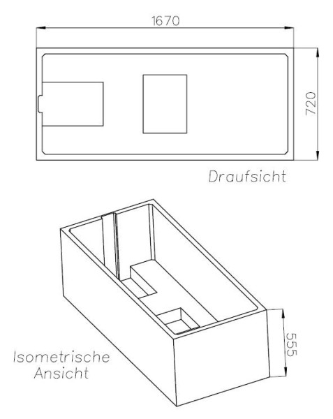 Neuesbad Wannenträger für Kaldewei PURO Nr.652 170x75 Abl.Fußende