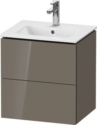 Duravit L-Cube Waschtischunterbau wandhängend Flanell Grau Hochglanz 520x421x550 mm - LC621808989