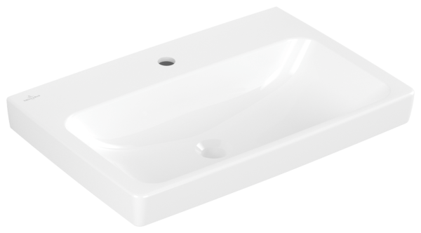 Villeroy & Boch Waschtisch Architectura 650x445mm,, 1 Hahnloch ohne Überlauf Weiss Alpin AntiBac cp