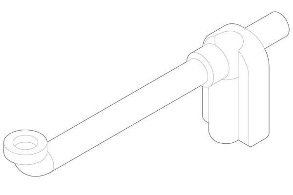Ersatzteil, Siphon, G 1 1/4, Kunststoff weiß, AP-Montage, höhenverstellbar