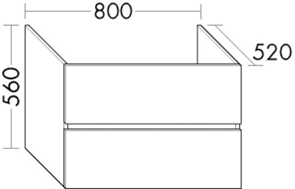 Burgbad Waschtischunterschrank Cube PG3 560x800x520 Anthrazit Hochglanz, WWGV080F3805