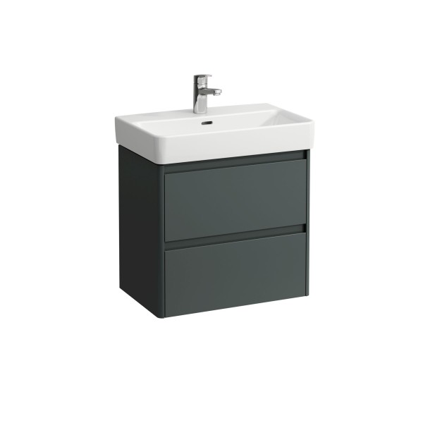 LAUFEN Waschtischunterschrank BASE 2.0 361x572x515 2 Schubl m. Griffmulde f.WT H818959 verkehrsgrau,