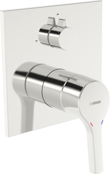 Hansa Einhandmischer FM-Set f. zwei Abgänge, HANSAPALENO 8050 Rosette eckig verchromt, 80509021
