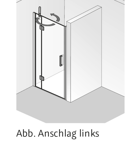 HSK Aperto Drehtür pendelbar an Nebenteil, 2-teilig