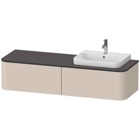 Duravit Happy D.2 Plus Konsolenwaschtischunterbau wandhängend Taupe Supermatt 1600x550x354 mm - HP49