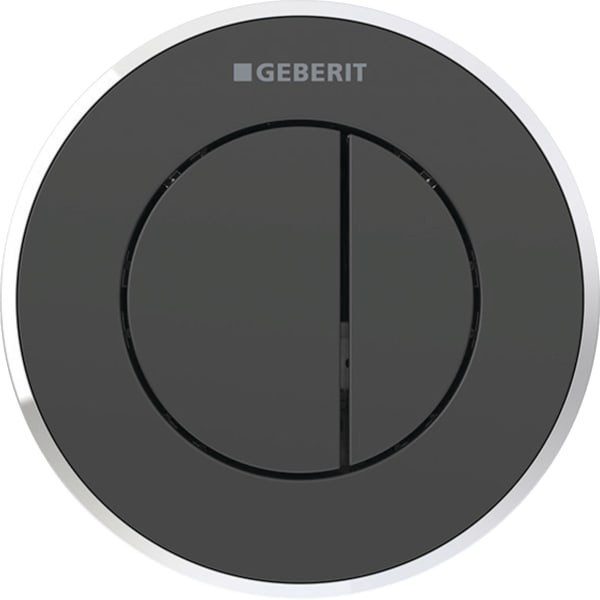 Geberit Fernbetätigung Typ 10 pneumatisch für 2-Mengen-Spülung UP-Drücker schwarz/glanzchrom, 116055