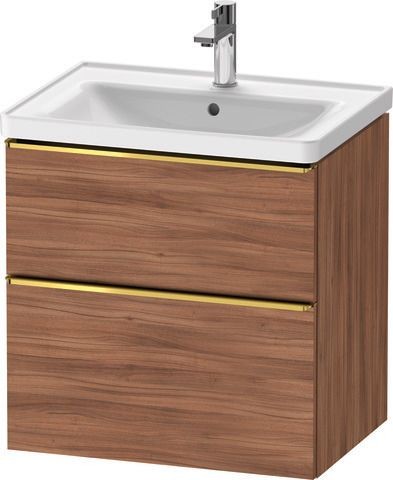 Duravit D-Neo Waschtischunterbau wandhängend Nussbaum Matt 634x452x625 mm - DE4354034790000
