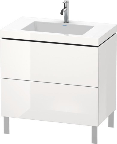 Duravit L-Cube c-bonded Set bodenstehend Weiß Hochglanz 800x480x698 mm - LC6937O8585
