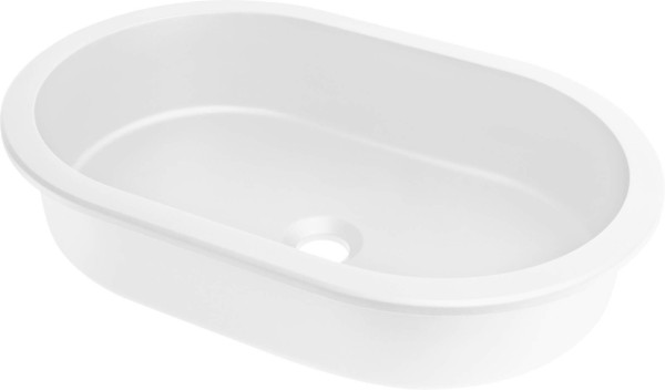 Neuesbad Serie 600 Waschbecken Granit zum Unterbau/Einbau, Oval, Alabaster