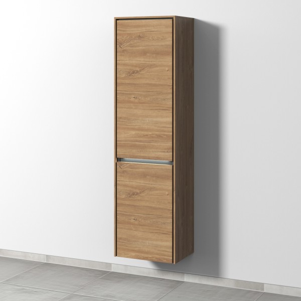 Sanipa Twiga Hochschrank mit LED-Beleuchtung und 2 Türen, Eiche-Kansas, SY11759