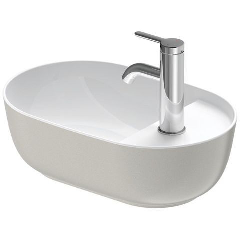 Duravit Luv Aufsatzbecken Weiß Hochglanz / Grau Seidenmatt, 420 mm - 0381422300