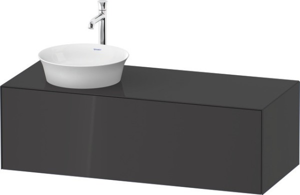 Duravit White Tulip Konsolenwaschtischunterbau wandhängend Graphit Hochglanz 1300x550x408 mm - WT497