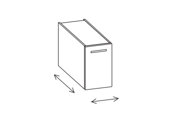 Artiqua 113 Waschtischunterschrank variabel inkl. Konsolenfunktion, Weiß Glanz, 113-WVT-1-50-L-7050-