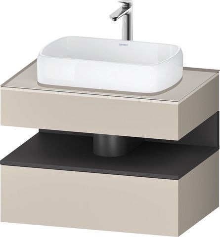 Duravit Qatego Konsolenwaschtischunterbau wandhängend Taupe Supermatt 800x550x600 mm - QA47300498300