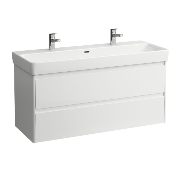 LAUFEN Waschtischunterschrank BASE 2.0 446x1168x515 2 Schubl m. Griffmulde f.WT H814965 weiß glzd, H