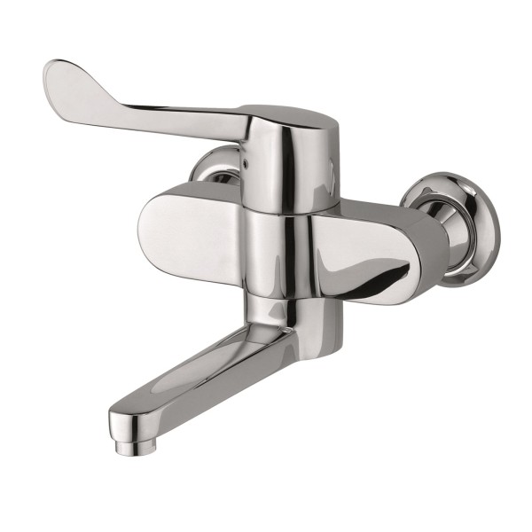 KLUDI MEDI CARE Wandarmatur-Einhandmischer absperrbar S-Anschlüsse Auslauf 237 mm chrom