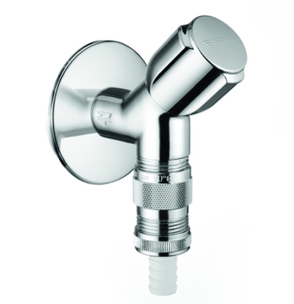 Schell Geräteschrägsitzventil COMFORT 1/2"chrom mit RV Schlauchplatz-Sicherung