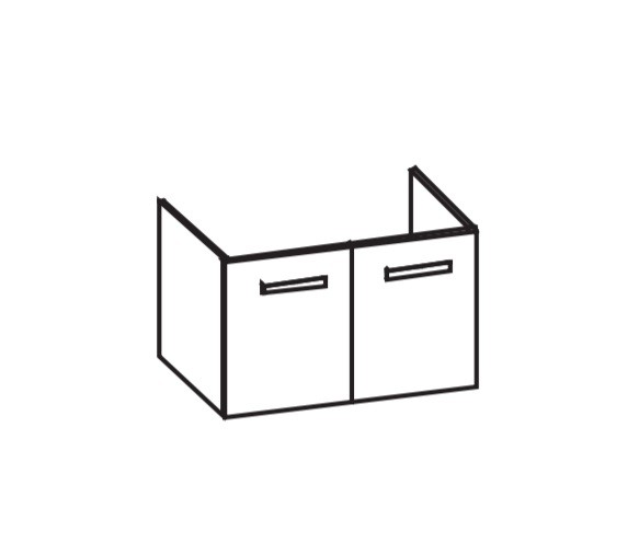 Artiqua 411 Waschtischunterschrank für Vero 032985 Weiß Matt Select, 411-WU2T-D06-7161-171