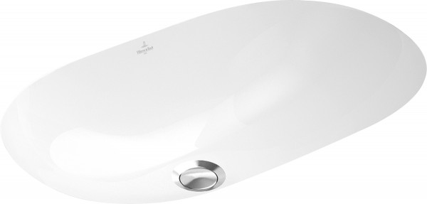 Villeroy & Boch Unterbauwaschbecken O.novo 530x320mm Oval mit Überlauf Weiß Alpin CeramicPlus, 41625