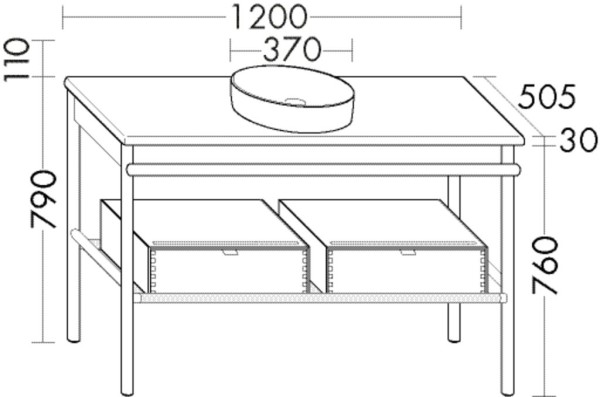 Burgbad WT+Waschtischunterschrank Mya Eiche Natur/Weiß Velvet, SFKH120F3191C0037