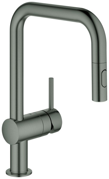 GROHE EH-Spültischbatterie Minta 32322 U-Auslauf Spülbrause hard graphite geb., 32322AL2