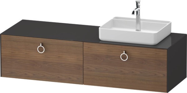 Duravit White Tulip Konsolenwaschtischunterbau wandhängend Amerikanischer Nussbaum & Graphit Matt &