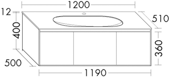 Burgbad Glas Waschtisch-Set rc40 Weiß Hochglanz/Schwarz Hochglanz, SGAS120F4514A0074