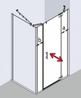 Preview: Kermi Pendeltür Filia XP Preview: Kermi Pendeltür Filia XP 1GR 1300x2000, silber hochglanz, ESG klar, FX1GR13020VAK