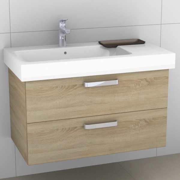 Artiqua 413 Waschtischunterschrank für iCon 124190 Castello Eiche quer NB, 413-WU2L-K08-7134-426