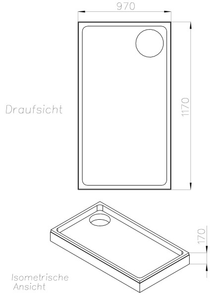 Neuesbad Wannenträger für Kaldewei Duschplan 100x120x6,5