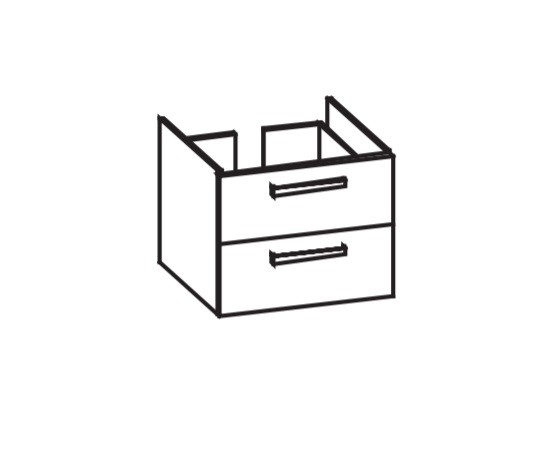 Artiqua 412 Waschtischunterschrank für Connect Air E0289, Anthrazit Glanz, 412-WU2L-I61-7065-51