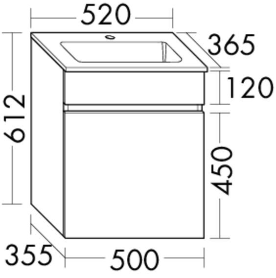 Burgbad Mineralguss Waschtisch-Set Lin20 Acryl/Lack Matt Lichtgrau Matt/Weiß Velvet, SGQZ052F5379C00